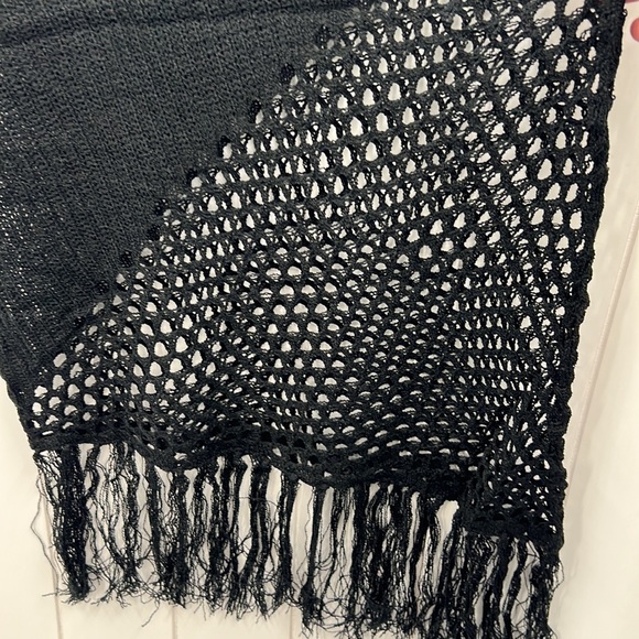 🆕Mystree Crochet Fringe Cover Up Dress Black Lightweight S, M & Large - Picture 5 of 8